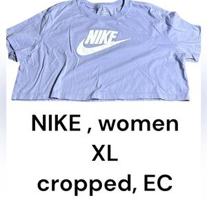 Cropped NIKE  t shirt ,mid swoosh,women XL, light purple,cropped,oversized,boxy